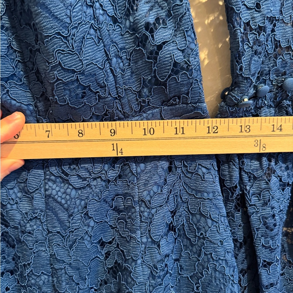 Nicholas Octavia Lace Corset Midi Dress Blue‎ US Size 0 Long Sleeve - Picture 10 of 12